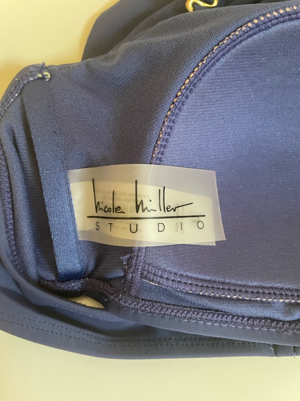 Nicole Miller Bikini Set Navy High Waisted Swimsuit Size Large - Picture 8 of 12